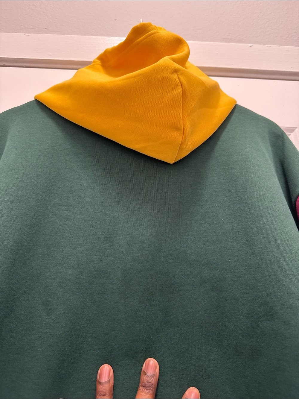 Polo Ralph Lauren Hoodie Colorblock Navy Blue Yellow Green - Picture 12 of 13